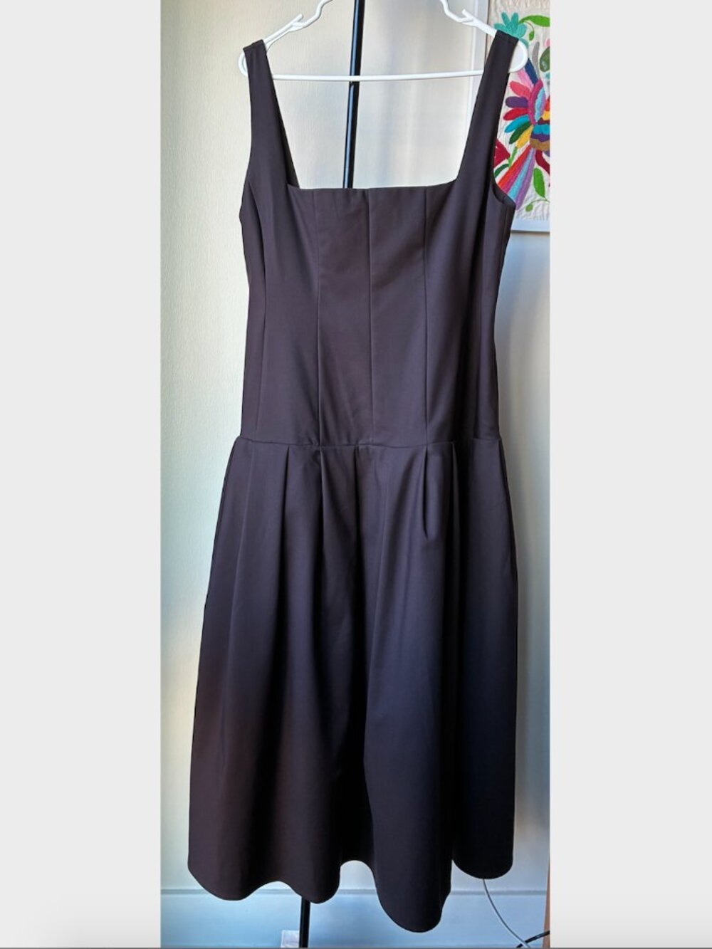 Meshki NWT Natascha Drop Waist Cotton Midi Dress in Chocolate Brown - Size XXL - Picture 4 of 16